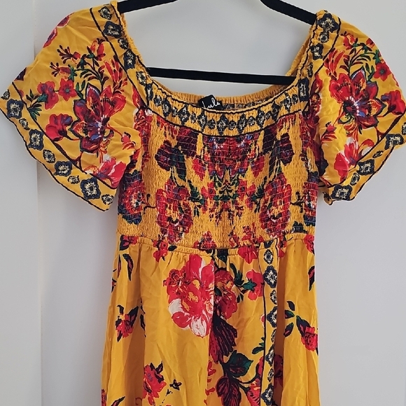 Lulu's Yellow and Red Floral Maxi Dress - Picture 2 of 13